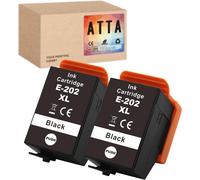 2 Pack Black Ink Cartridges Replacement For 202 Xl Works With Expression Premium Xp-6000 Xp-6005 Xp-6100 Xp-6105 Xp-6001 Xp6005 Xp6100 Xp6105