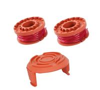 2 Pack Bobines de Fil WA0004.1/WA0010 Compatible avec les Débroussailleuses et Coupe- Ø 1,65mm & 3m Bobine fil Coupe Bordure, Ligne de Bobine de Coupe de Remplacement et Capuchon de Protection