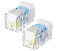 2 Pack Boîte de Rangement Transparente pour Masques Faciaux avec Cloisons Réglables - Organisateur Multifonctionnel Cosmétique pour Table de Toilette et Salle de Bain - Grande Capacité Antipoussière