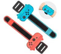 2 Pack Bracelets pour Nintendo Switch/Switch Oled Joy Con - Cenawin Sangle de Poignet Réglable Poignée de Manette pour Just Dance 2025/2024/2023/2022/2021 et Zumba Burn It Up (Rouge et Bleu)