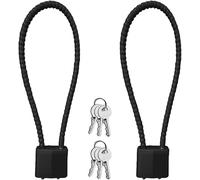 2 Pack Cable Lock With Key,Heavy Duty Padlock With Long Shackle And 4 Keys,Larger Closing Space,For Suitcase,Gate,Bike,Garage,Gym,Locker