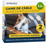 2-Pack Cable Protector for Dogs and Cats ¿ 2.15 m,Diameter 5 mm ¿ Ultra-Resistant,Anti-Bite,Transparent,Odourless,Easy to Install,Protects Audio,Video and Electrical Cables