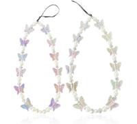 2 Pack Cell Phone Lanyard, Cell Phone Lanyard, Butterfly Lanyard For Mobile Phone, Universal Anti-Lost Chain For Phone, Charm Keychain