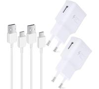 2 Pack Chargeur Avec Câble Pour Samsung Galaxy S10,S10 Plus,S10e,S9,S9 Plus,S8,A13,A14,A22,A23,A33,A34,A51,A52,A53,A04s,A05s, Chargeur Rapide De Rechange D'origine Avec 1.5m Type-C Câble - Blanc