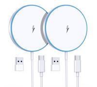 2 Pack Chargeur Induction iphone, magnétique Chargeur Induction Fil pour iPhone 17 Pro Max/167Pro/17 Plus/17/16/15/14/13/12 Series, AirPods 4/3/2, Mag-Safe Remplacement d'origine