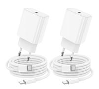 2 Pack Chargeur iPhone 17 16 15 avec câble de charge, chargeur rapide USB C 20 W original avec câble USB C 2 m pour Apple iPhone 17 16 15 Plus/Pro/Max, iPad Pro 12,9 pouces/11 pouces/Mini/Air