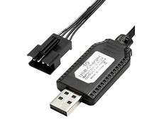 2-Pack Chargeur Lipo 2S 7.4V USB, Chargeur Voiture Télécommandé, USB Chargeur Câble RC Universel avec Connecteur SM-4P Plug, Charge Rapide et Sécurisée pour Voiture, Camion, Drone, Bateau, Train RC