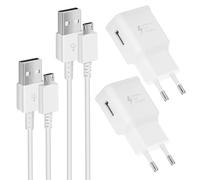 2-Pack Chargeur Micro USB Chargeur Rapide pour Samsung Téléphones Tablettes | Alimentation USB avec Câble Micro-USB 1.5 M Pour Galaxy S7 S6 Edge/S5/S4/S3/Note 4/5/A03/J7/J5/J3/Tab A 7.0, LG, Kindle, PS4