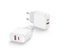 2 Pack Chargeur Rapide Adaptateur,20W Double Port USB-C Rapide Chargeur Prise PD 3.0 Adaptateur Compatible iPhone 15 14 13 12 11 X Pro Max Mini AirPods Samsung Galaxy Xiaomi Google