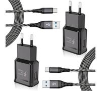 2-Pack Chargeur Type C Charge Rapide Pour Samsung Galaxy S8 S9 S10 S20 S21 S22 S23 A13 A14 A15 A23 A25 A33 A34 A40 A53 A54 A55 M55 M34, Adaptateur Secteur Avec 2M Nylon Tressé Câble Usb C Ve[Z4438]