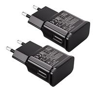2-Pack Chargeur USB 15W Prise de Charge Compatible avec Samsung S21 S20 S10 S6 S7 S8 S9 / Edge/Plus/Active, A20e, Z Flip3, Z Fold2 5G, Note 5 8, Note 9 10, Chargeur Rapide d'origine de Remplacement