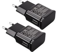 2-Pack Chargeur Usb 15w Prise De Charge Compatible Avec Samsung S21 S20 S10 S6 S7 S8 S9 / Edge/Plus/Active, A20e, Z Flip3, Z Fold2 5g, Note 5 8, Note 9 10, Chargeur Rapide D'origin[Usbc923]
