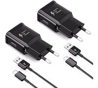 2-Pack Chargeur USB avec Câble de USB Type-C 1,5m pour Samsung Galaxy S8 S8+ S9 Plus S9+ S10 S10 Plus S10e S20 A10e A12 A13 A14 A15 A25 A34 A55 A54 A51 A72 A32 Note 8/9, Chargeur Rapide Telephone