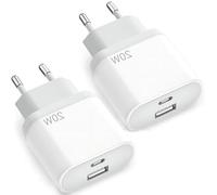 2-Pack Chargeur USB C, 20W Prise USBAC Chargeur Rapide pour iPhone 16 15 14 13 12 11 Pro Max Plus Mini SE X XS XR, Samsung Galaxy, Embout Adaptateur Secteur Bloc USB Type C
