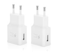 2 Pack Chargeur USB Compatibles avec Samsung Galaxy S21 S20 S10 S9 S8 S7 S6 Edge/Plus/Active A03 A13 A14 A34 A53 A54 Note 9/8 et Autres Smartphones, Charge Rapide USB Prise Secteur Adaptateurs