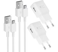 2-Pack Chargeurs Usb Avec Câble Micro-Usb Chargeur Rapide Compatible Avec Samsung Galaxy S7 S6 Edge/S5/S4/S3/Note 4/5/A03/J7/J5/J3/Tab A 7.0, Lg, Kindle, Ps4, Chargeur Téléphone Adaptateur Secteur