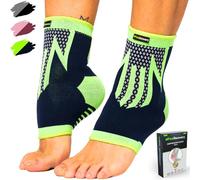 2 Pack Chevillères Homme & Femme - Manchon de Compression Cheville pour Running, Football, Basket & Sports - Chevillière Entorses, Fasciite Plantaire, Tendinite d'Achille - Respirant & Antidérapant