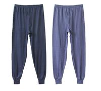 2-Pack Coton Sous-vêtements Thermiques For Hommes D'âge Moyen Et Âgés Pantalons Amples Longs Couche De Base Décontractés Doux Pyjama Pantalon Grande Taille(Dark grey grey,XL)