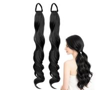 2 Pack Curly Ponytail Extension Elastic Band Hairpiece For Girls | Volume Extension Ponytail For Daily Performance Commuting Dating Party Gathering Costume Cosplay