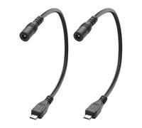 2 Pack DC 5.5 2 Inch to Micro USB 5V 3A DC 5521 Female to Micro USB 5 Pin Male Power Adapter for Mobile Phone,Tabletop,MP3 and More-20cm