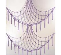 2 Pack de filets de rangement pour peluches, organisateur de jouets suspendu pour coin de chambre d'enfant, hamac en macramé en tissu pour peluches et doudous (Lila)