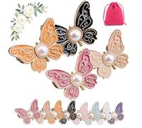 2-Pack Detachable Butterfly Clips, Adjustable Butterfly Pants Waist Tightener, Reusable Decorative Pant Knots, for Loose Jeans Jackets Coats Shirts Overalls (4pcs-A)