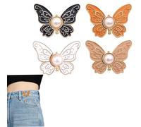 2-Pack Detachable Butterfly Clips, Detachable Butterfly Button for Waist, 4pcs butterflies Button for Pant Waist Tightener(Four Bs.)