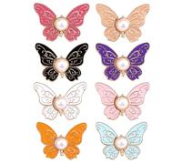 2-Pack Detachable Butterfly Clips, Detachable Butterfly Clips for Clothes, Fashion Butterfly Waist Clips, Reusable Pantwaist Tightener for Loose Jeans Jackets Coats Shirts Overalls (8PCS)