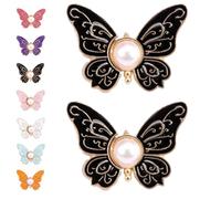 2-Pack Detachable Butterfly Clips, Detachable Butterfly Clips for Clothes, Fashion Butterfly Waist Clips, Reusable Pantwaist Tightener for Loose Jeans Jackets Coats Shirts Overalls (2PCS-D)