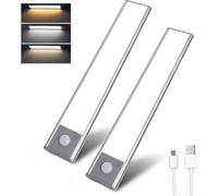 2 Pack Dimmable Cabinet Light With Motion Sensor 58 Led 23Cm Led Cabinet Lighting For Kitchen, Study, Staircase, Hallway