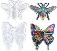 2 Pack Dragonfly And Lizard Silicone Resin Molds Large 3d Epoxy Resin Molds For Wall Hanging Desktop Decoration Chocolate Cake Decoration