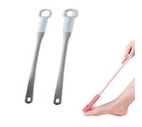 2 Pack Easy-Reach Deep Cleaning Foot Brush, Foot Scrubber for Wet or Dry Brushing with Long Handle Silicone, Exfoliating Foot Scrubber Between Toes for Seniors (Blue)