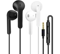 2 Pack Ecouteurs Filaire Écouteurs Intra-Auriculaires Oreillettes Filaires ecouteur Prise Jack avec Micro Casque et ecouteurs Ergonomique Stéréo, Jack 3.5mm Universel pour Samsung Huawei Android MP3