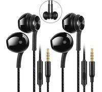 2 Pack Écouteurs Filaire Intra-Auriculaires Magnétiques De Sport,Ergonomique Stéréo Avec Microphone, Anti-Bruit Casque, Haute Définition, Jack 3.5Mm Pour Samsung,Lg,Xiaomi,Sony,Hua[CAS6210453]