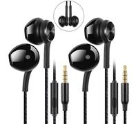 2 Pack Écouteurs Filaire Intra-Auriculaires Magnétiques de Sport,Ergonomique Stéréo avec Microphone, Anti-Bruit Casque, Haute Définition, Jack 3.5mm pour Samsung,LG,Xiaomi,Sony,Huawei etc - Noir
