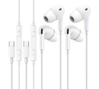 2 Pack Écouteurs Filaire USB C Type C Asque HiFi Stéréo Intra-Auriculaires Filaire Écouteurs avec Micro et Contrôle du Volume，Compatible avec iPhone 15/Samsung Galaxy S23/S22/S21,Google Pixel