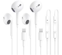 2 Pack Écouteurs Filaires pour iPhone, Certifié MFi Intra-Auriculaires HiFi Stéréo avec Microphone et Contrôle du Volume, Casque Lightning Compatibles avec iPhone 14/13/12/11/XR/XS/X/8/SE/Pro Max