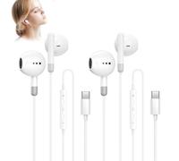2 Pack Écouteurs Filaires USB C pour iPhone 16/15, Hi-Fi Stéréo Intra-Auriculaires Écouteurs USB C avec Micro Intégrés et Contrôle du Volume pour iPad Pro iPhone Galaxy S23/S22/S21/S20 Google Pixel