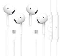 2 Pack Écouteurs Filaires USB C pour iPhone 16/15 Intra-Auriculaires avec Micro Intégrés et Contrôle du Volume, Écouteurs Stéréo Hi-FI Antibruit Compatibles avec iPhone 16/15/Plus/Pro