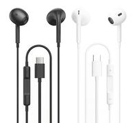 2 Pack Écouteurs Filaires USB-C pour iPhone 17/17 Pro/16/15 Pro Max, Écouteurs Intra-Auriculaires Hi-Fi Stéréo USB C avec Microphone et Contrôle du Volume pour iPad Pro, Galaxy S24/S23, Google Pixel