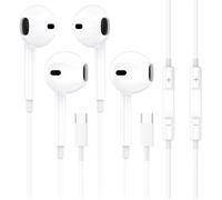 2 Pack Écouteurs Filaires USB Type C pour iPhone 15 Plus 15ProMax,HiFi Stéréo USB C Intra Auriculaires avec Micro et Contrôle du