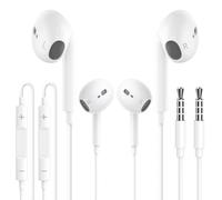 2 Pack Écouteurs Intra-Auriculaires avec Câble, Jack 3,5 mm avec Microphone et Contrôle du Volume, Écouteurs Antibruit pour Samsung, iPad, Xiaomi, MP3/4, Hua-wei, iPhone 6/5/SE, etc. Appareils Audio