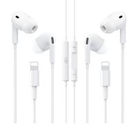 2 Pack Écouteurs Intra-Auriculaires pour iPhone,[Certifié MFI] Casque iPhone Filaire avec Micro et Contrôle de la Musique