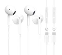 2 Pack Écouteurs USB C pour iPhone 17/16/15 Pro Max, Intra-Auriculaires Filaires Ecouteur Antibruit et Stéréo avec Microphone et Contrôle du Volume, Type C Casque pour iPad Air, Samsung, Google Pixel