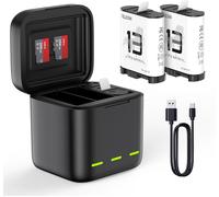 2-Pack Enduro Batterie Avec Chargeur Pour Go Pro Hero 13 Black, Batteries Longue Durée Comme Les Batteries D`Origine + Boîtier De Charge Rapide Pour Go Pro 13 Black Accessoires[Z364]