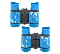 2 Pack Enfants Jumelles Meilleurs Cadeaux Pour Garçons Filles 4x30 Haute Résolution Optique Réelle Jumelles Compactes Jouets Antichoc Pliant Enfant Jumelles Jouet Télescope Pour Cible (Blue, One Size)