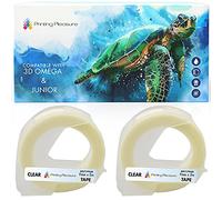 2-Pack Étiquettes de marquage 3D autocollantes Blanc sur Transparent Rubans 9mm x 3m compatibles pour DYMO Omega et Junior Système de Marquage à Usage Domestique