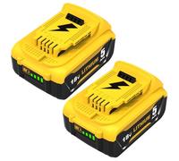 2 Pack Exemoro 18 V 5,0 Ah pour Dewalt Batterie DCB184 DCB180 DCB181 DCB182 DCB200 DCB201 DCB201-2 DCB200-2 DCB204-2 Outils électriques Compatible (Jaune)