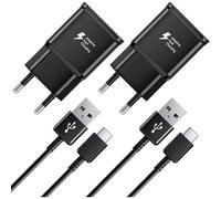 2 Pack Fast Charger 15W + USB-C Cable Compatible with Samsung Galaxy S8 S9 S10 S20 S21 S22 S23 Plus Ultra S21 FE Z Flip 4/Z Fold 4 A54 A53 A34 A33 A20e A14 A13 M54 M53, Type C Charger Telephone