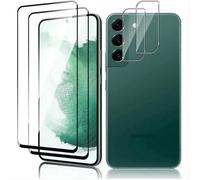 [2 Pack] Film Verre Trempé Pour Samsung Galaxy S22 5G 6.06"" Protection Ecran Antichocs +[2 Pack] Verre Trempé Caméra Protecteur GLA
